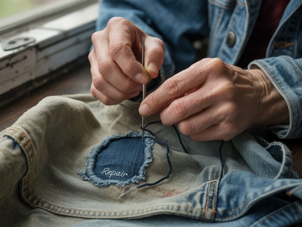 Łatanie dziury w tkaninie
