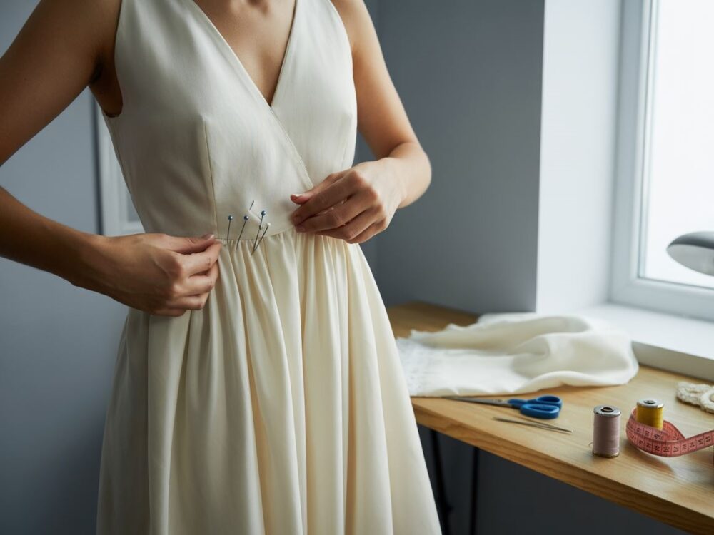 Zwężanie sukienki w talii