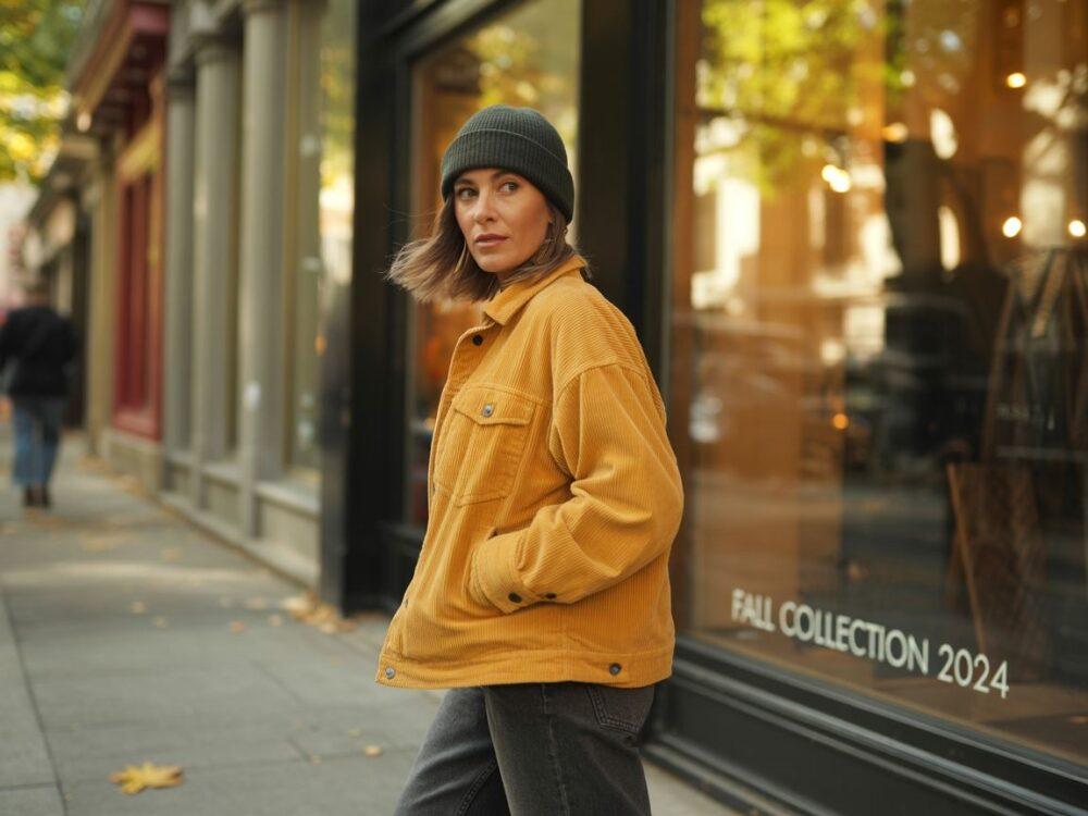 beanie do żółtej kurtki