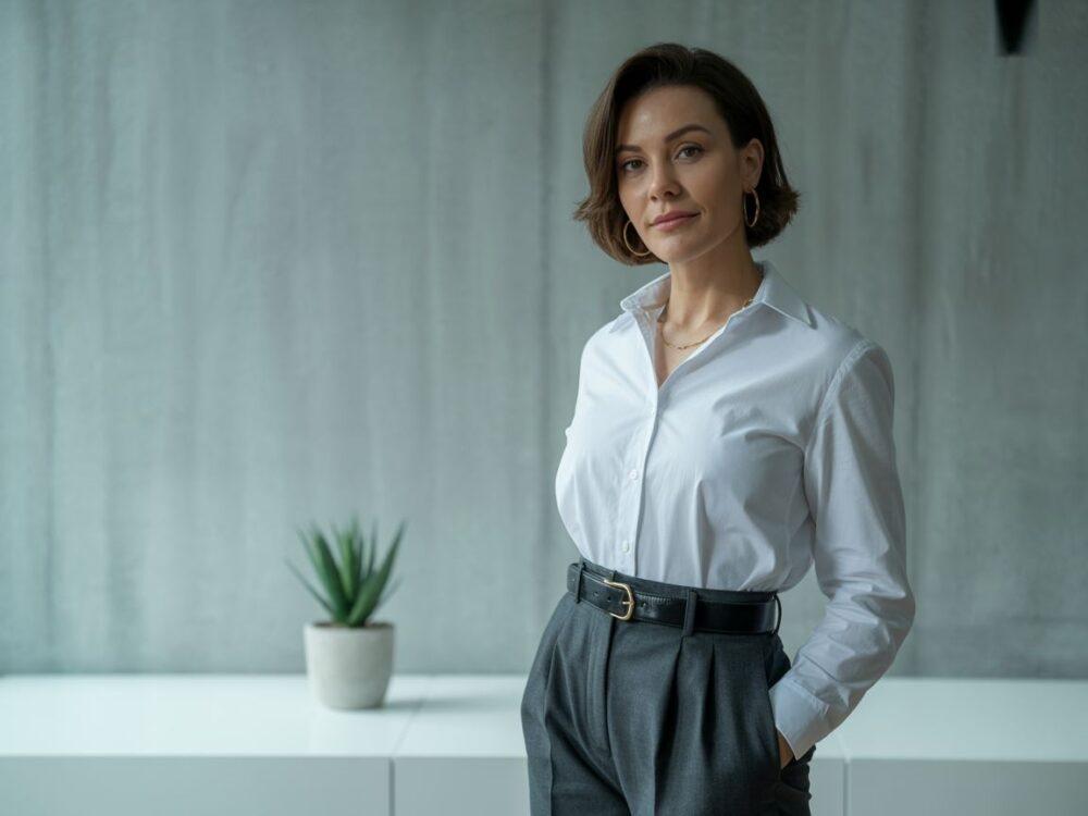 bluzka koszulowa z dżinsami