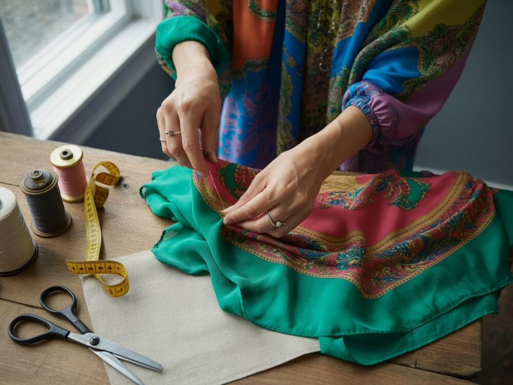 chusta przerabiana na tunikę