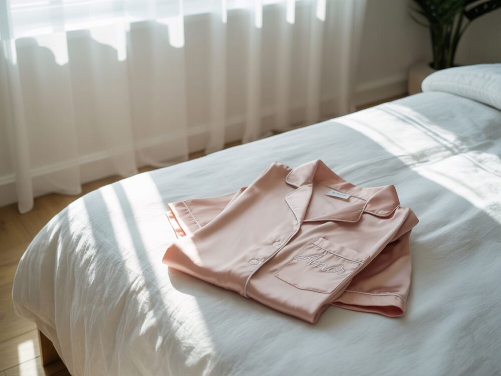 czysta piżama na łóżku
