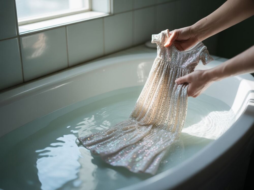 czysta sukienka z brokatem