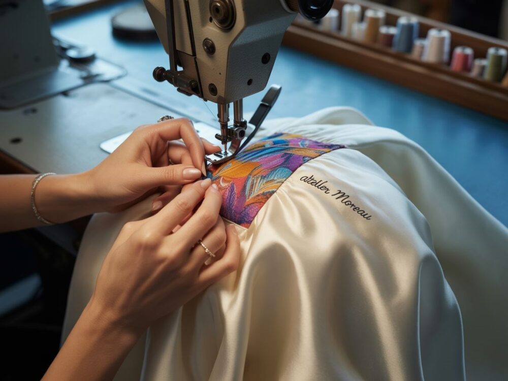 detal wstawki w materiale