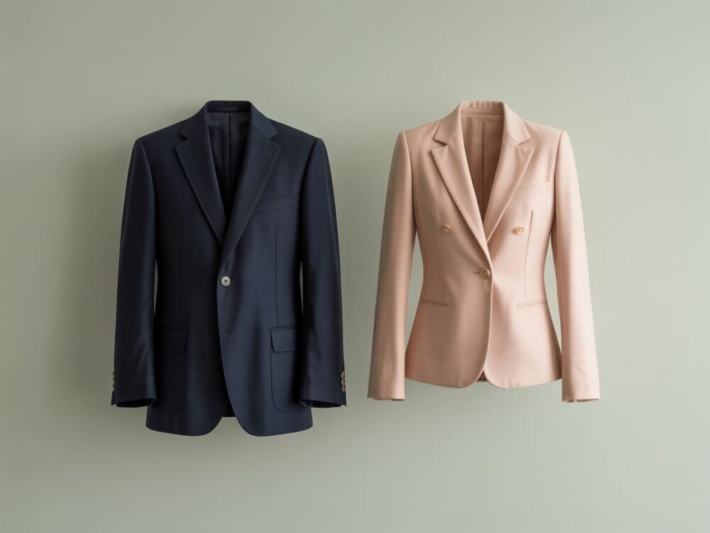 detale kurtki męskiej i damskiej