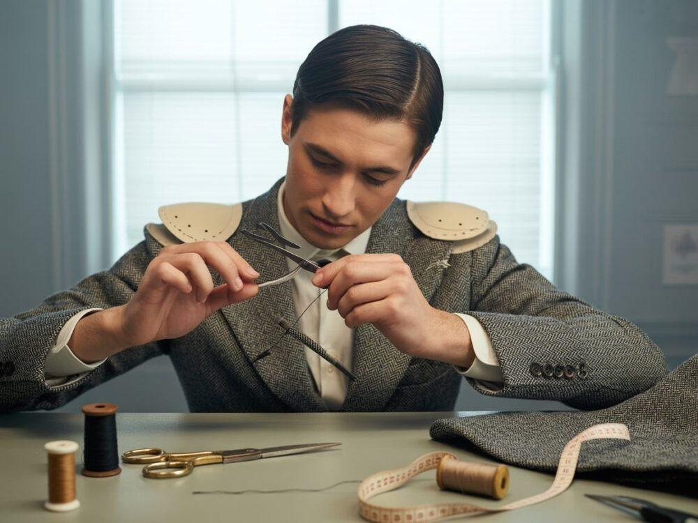 detale tkaniny marynarki