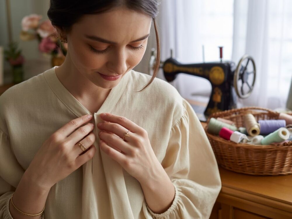 dopasowanie dekoltu bluzki