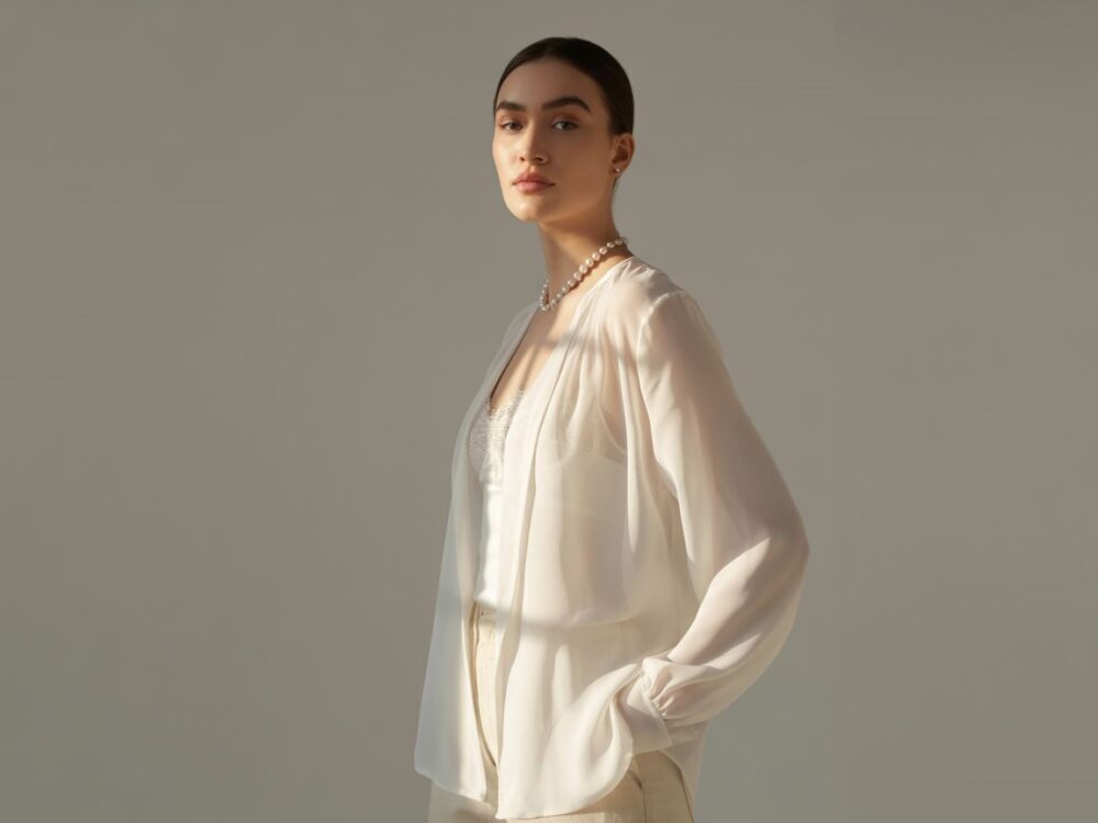 elegancka bluzka z koronką