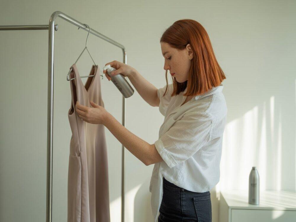 gładzenie sukienki ręką