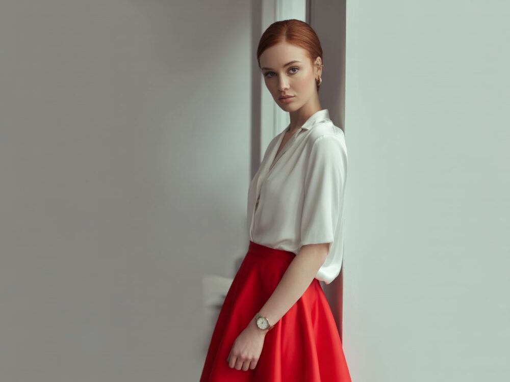 inspiracja do czerwonej spódnicy