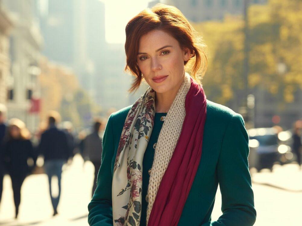 jesienna moda z szalem