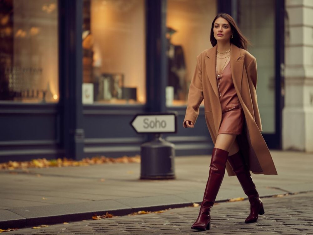 jesienna stylizacja z kozakami