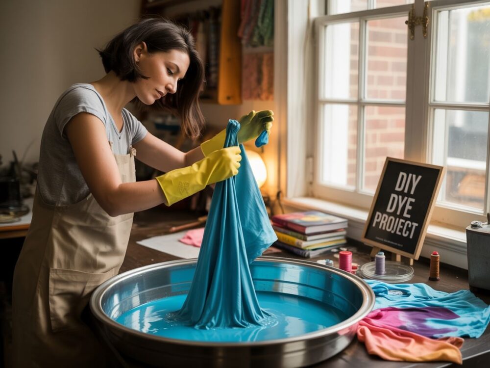 kolorowa sukienka po farbowaniu