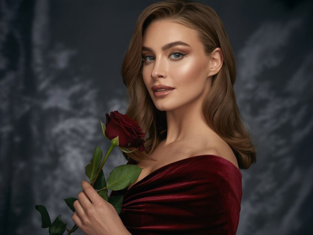 makijaż do bordowej sukienki