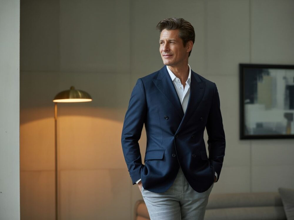 marynarka do spodni w kratkę