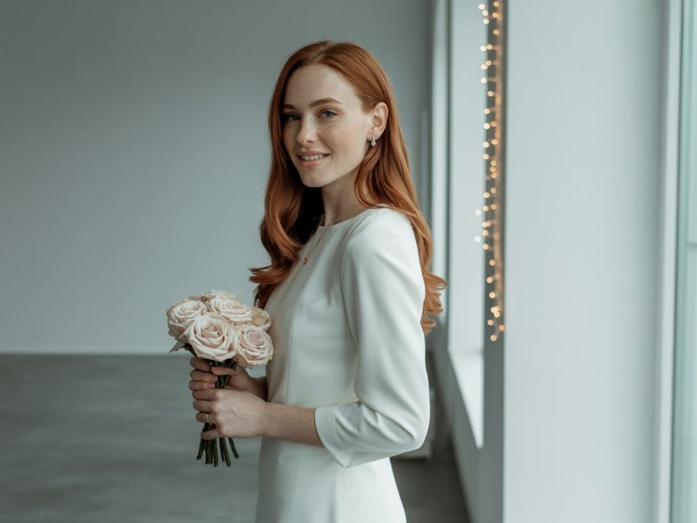 minimalistyczna biała sukienka