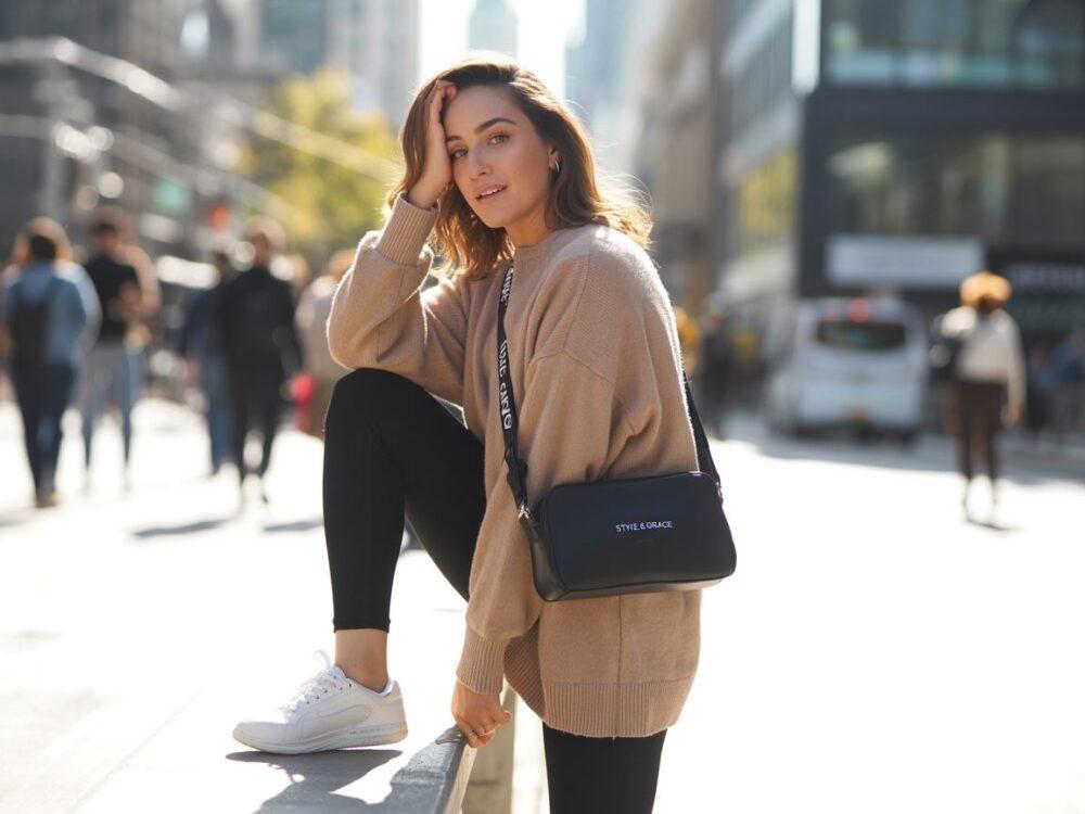 modny zestaw z leginsami