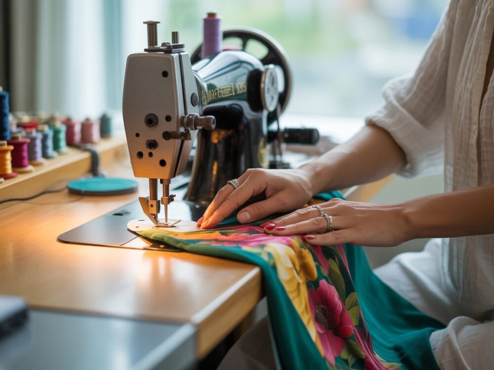 narzędzia krawieckie przy sukience