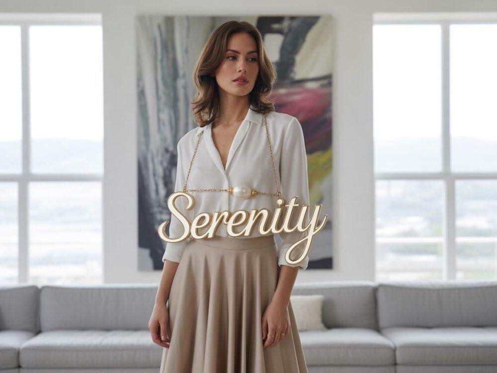 outfit z beżową spódnicą