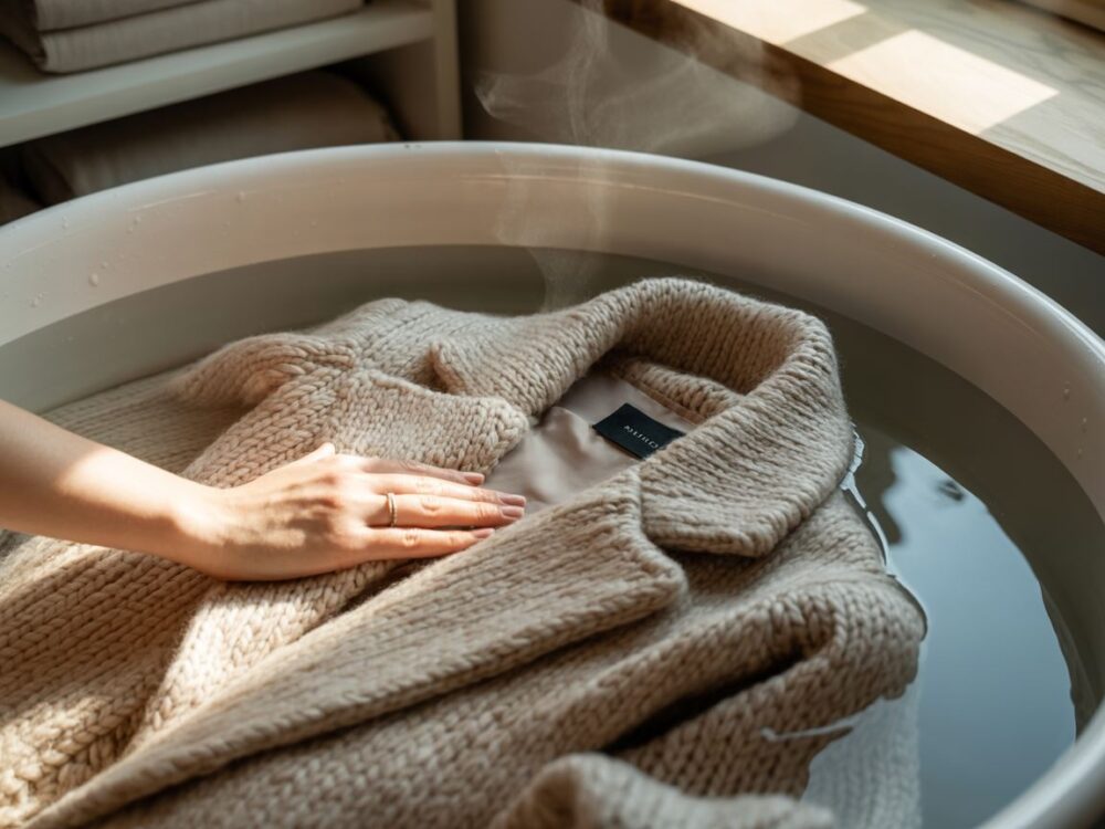 pranie płaszcza z wełny