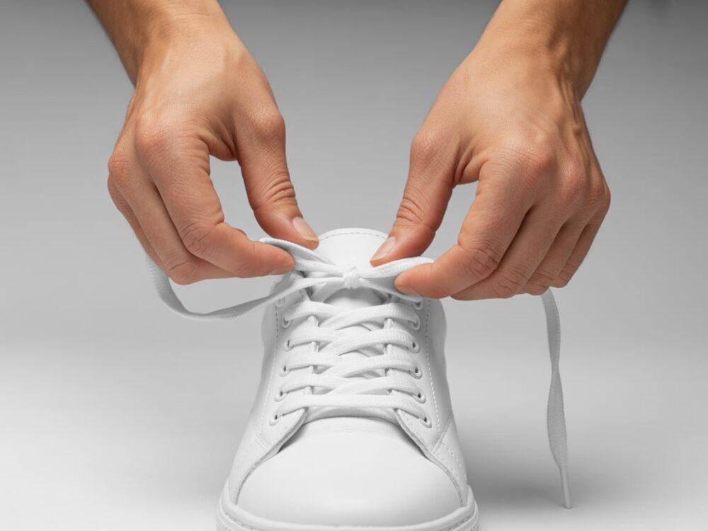 ręce wiążące buty