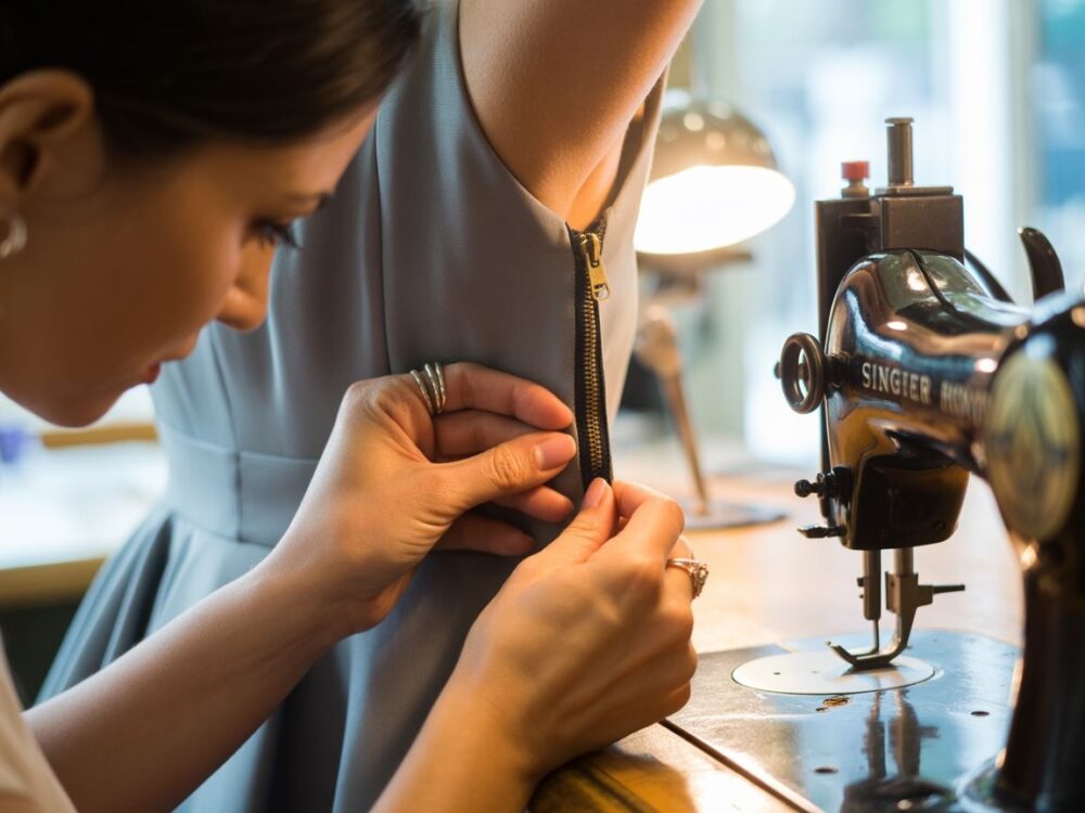 rozszerzanie sukienki na plecach