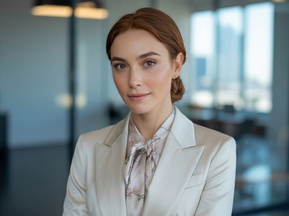 stylizacja garnituru z bluzką