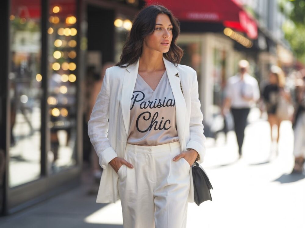 stylizacja z białymi spodniami