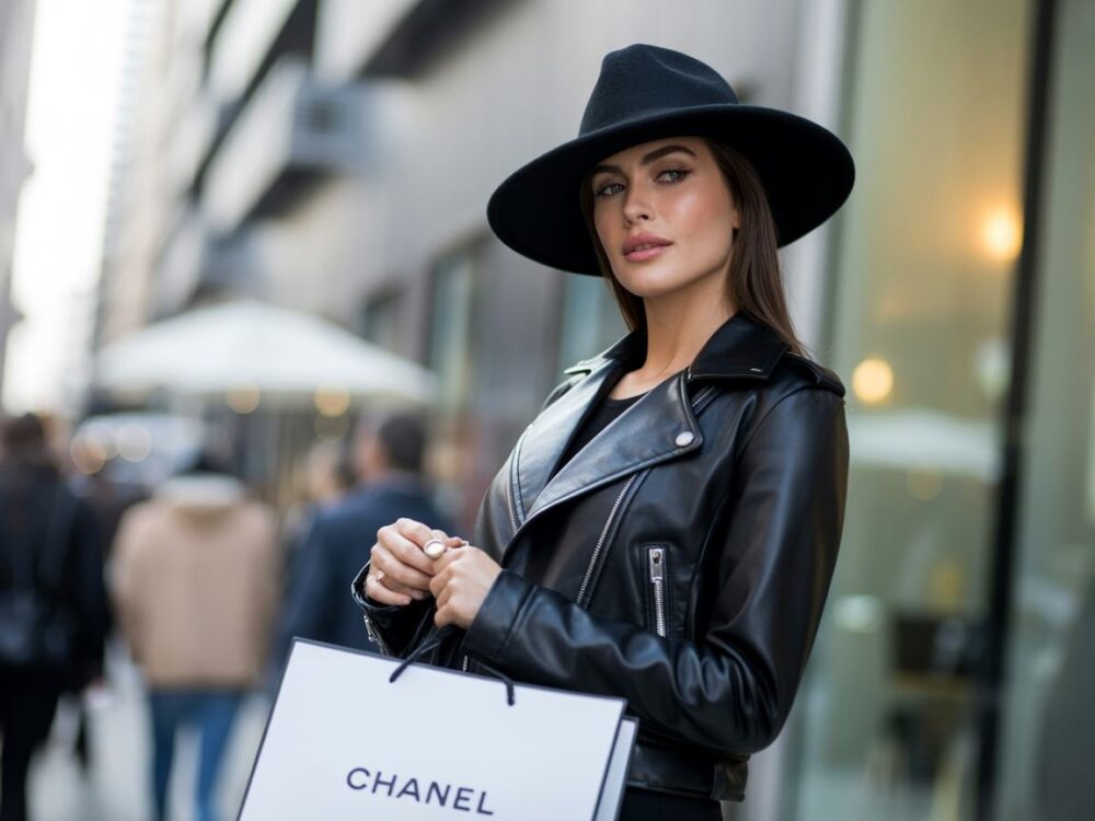 stylowa czapka do czarnej kurtki