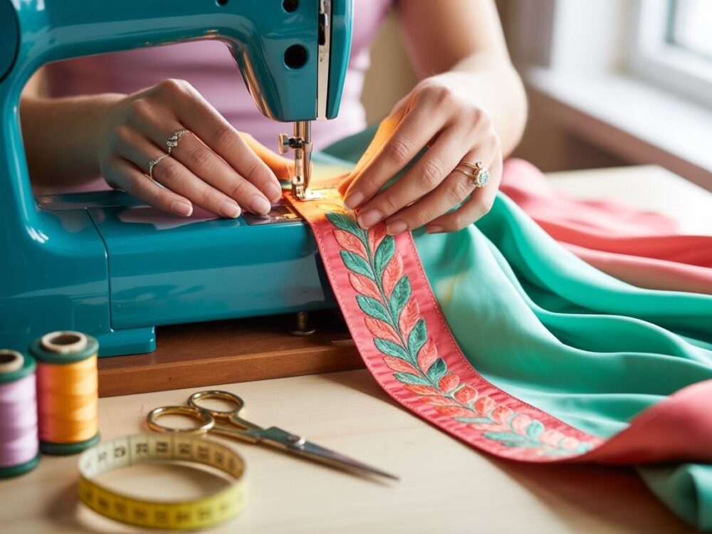 szycie paska do sukienki
