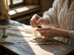 szycie sukienki z koronką