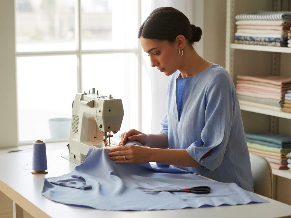 tunika z doszytym materiałem