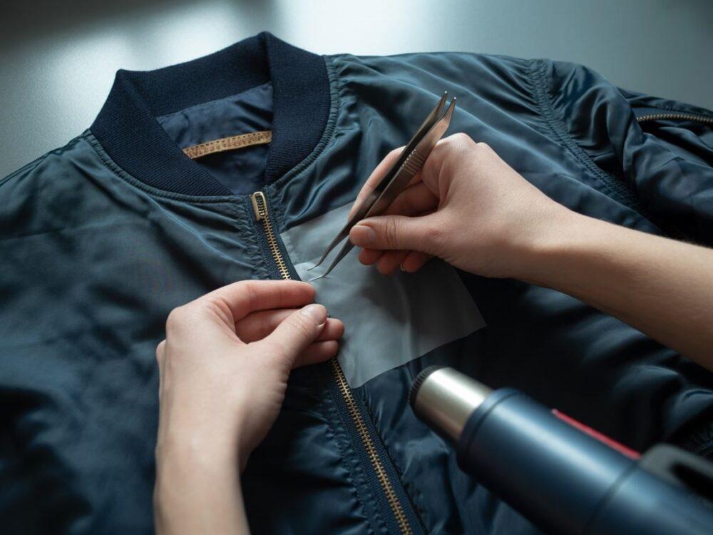 usuwanie nadruku z kurtki