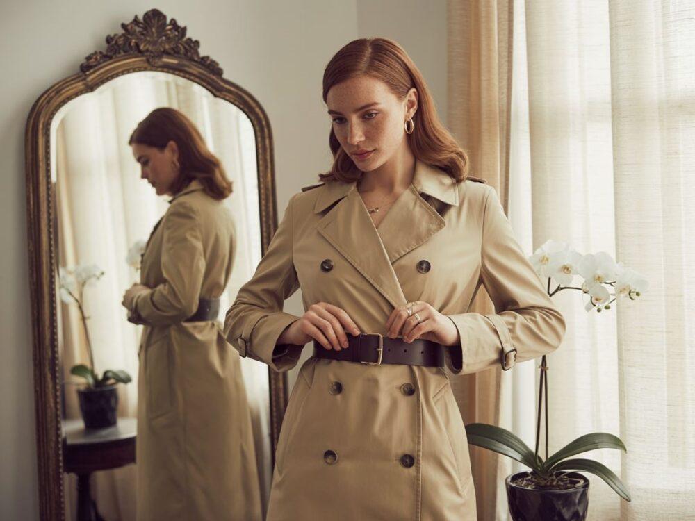 wiązanie paska płaszcza