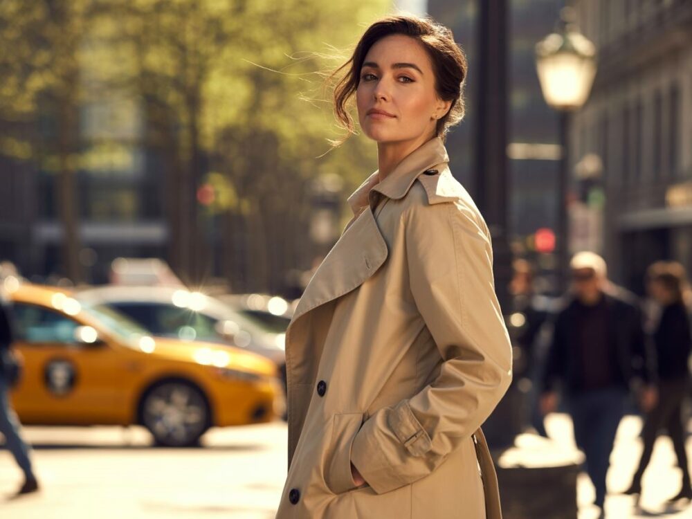 wiosenna moda z trenczem