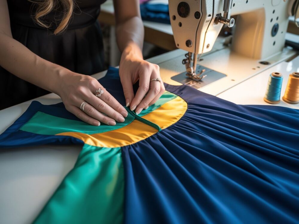 wszywanie wstawek do sukienki