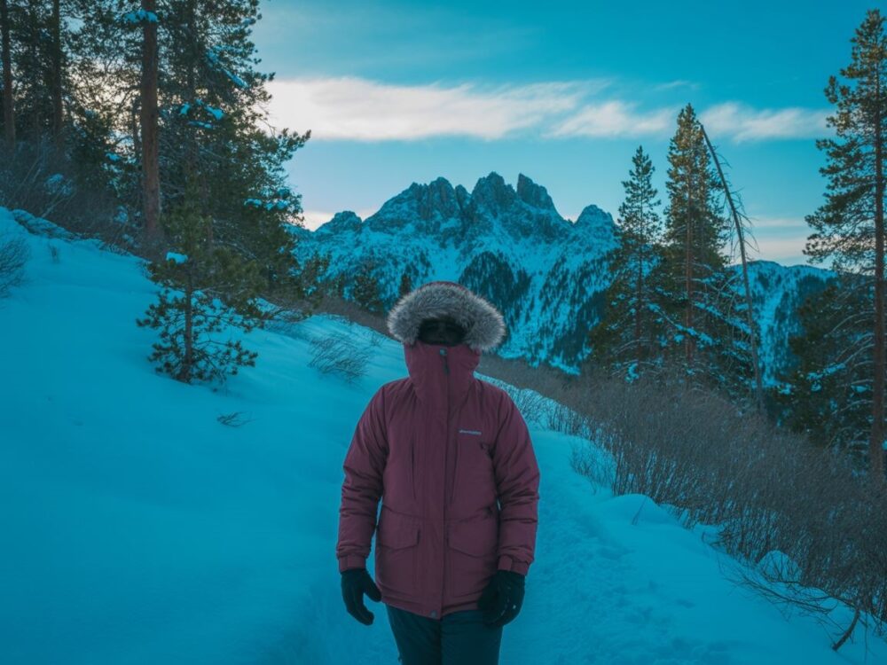 zimowa kurtka w górach