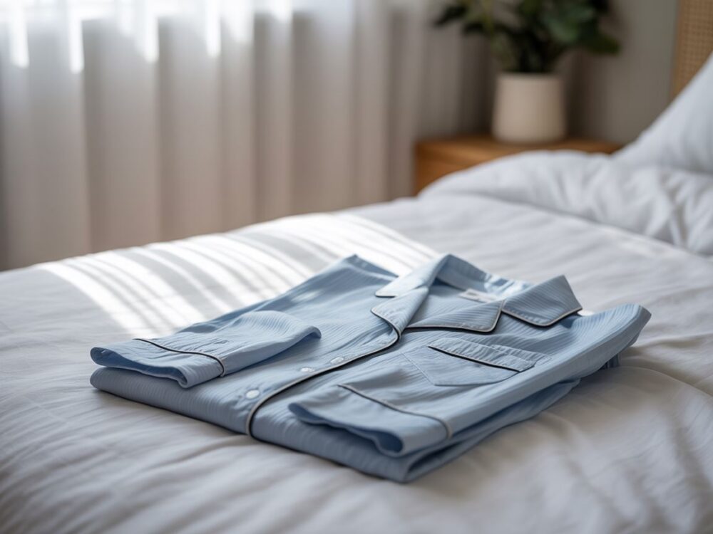 złożona piżama w sypialni