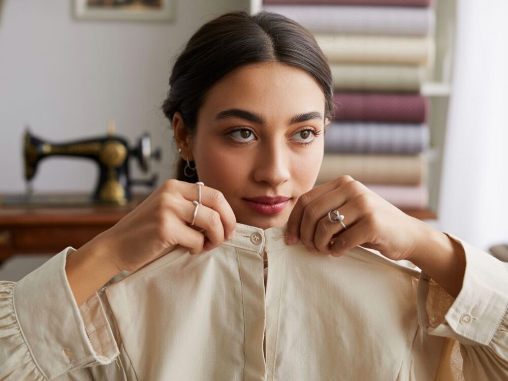 zmniejszanie dekoltu bluzki